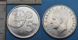 1980 - 5 pesetas - Španělsko, Juan Carlos I., Espaňa 82