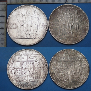 1933 - 20 korun, stříbro - 2x