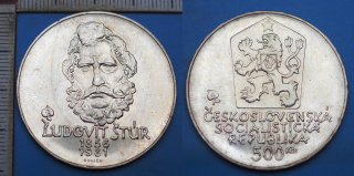 1981 - 500 Kčs, stříbro - Ludovít Štúr