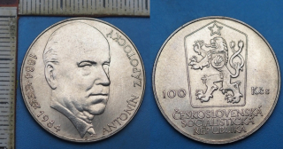 1984 - 100 Kčs, stříbro - 100. výročí narození A. Zápotockého