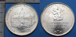 1968 - 25 Kčs, stříbro - Národní muzeum v Praze