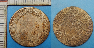 1544 - groš, stříbro - Albrecht Hohenzollern, Prusko