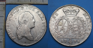 1778 EDC - 2/3 tolaru, stříbro - Friedrich August III., Sasko, pěkný