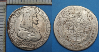 1693 LP H - XV krejcar, stříbro - biskupství Vratislav, Franz Ludwig