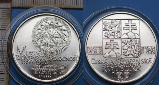 1993 - 100 Kčs, stříbro - 100. let výročí, Muzeálna slovenská spoločnosť, kapsle