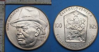 1982 - 100 Kčs, stříbro - Výročí 100 let, Ivan Olbracht