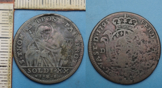 1793 - 20 soldi, stříbro - Ferdinand I., Itálie, Vévodství Parma a Piacenza