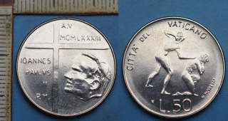 1983 - 50 lir - Jan Pavel II., Vatikán
