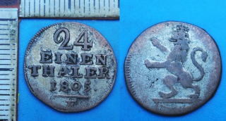 1805 F - 1/24 tolaru, stříbro - Wilhelm I., Hesse-Cassel