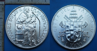 1986 / AN VIII - 1000 lir, stříbro - Jan Pavel II., Vatikán