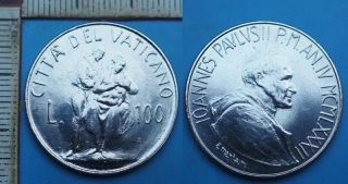 1982 / AN IV - 100 lir - Jan Pavel II., Vatikán