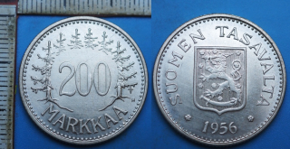 1956 - 200 markkaa, stříbro - Finsko