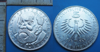 1968 D - 5 deutsche mark, stříbro - NSR, Max Pettenkofer