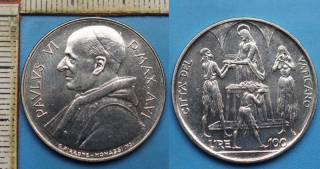 1968 / VI - 100 lir - Pavel VI., Vatikán