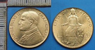 1979 / I - 20 lir - Jan Pavel II., Vatikán