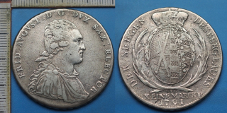 1791 IEC - tolar, stříbro - Friedrich August III., Saxony-Albertine 